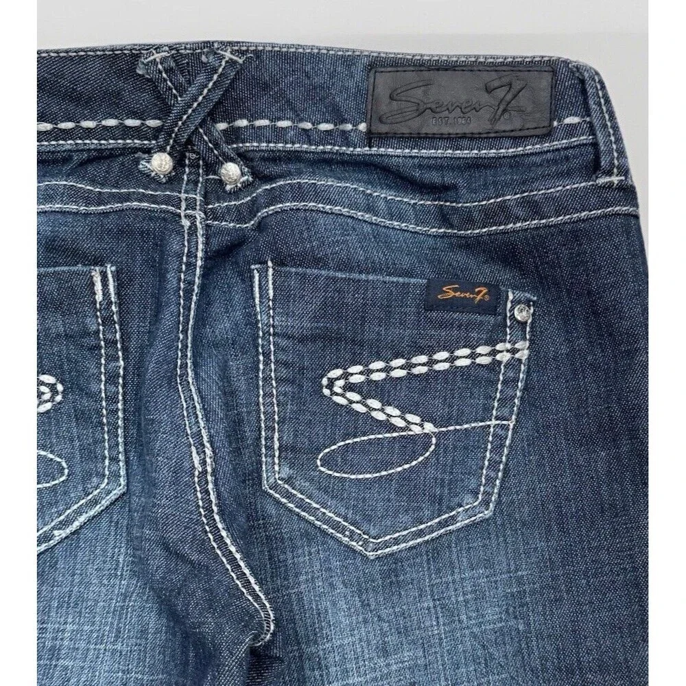 Seven7 Jeans Womens 4 Straight Leg Blue Denim Measures 29 x 31